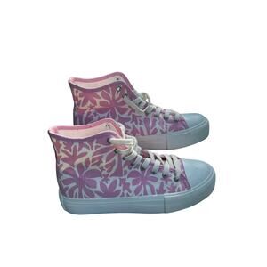 AMERICAN EAGLE High tops women 8, white, pink, cotton sneakers, platforms